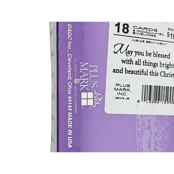 Plus Mark Christmas Cards Boxed Set Of 18 Coordinated Envelopes Vintage - Picture 5 of 7